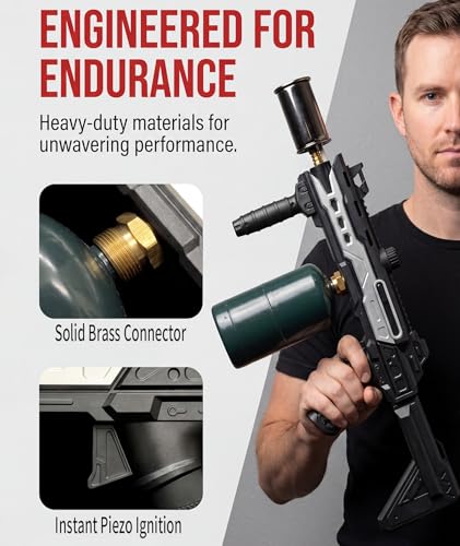 MEIRUBY Black Silver Propane Torch Gun for Culinary & Outdoor Use – Searing, Camping, Charcoal Starter