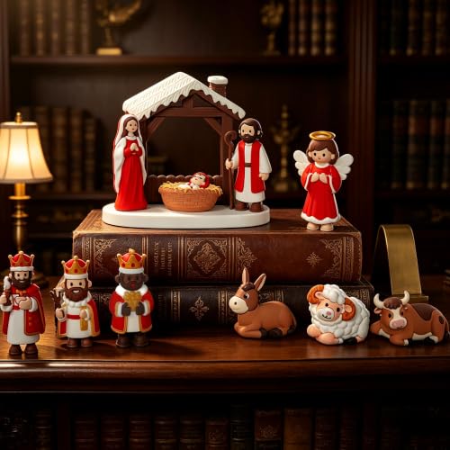 Nativity Scene Set 11 Mini Figurines Holy Family Christmas Display