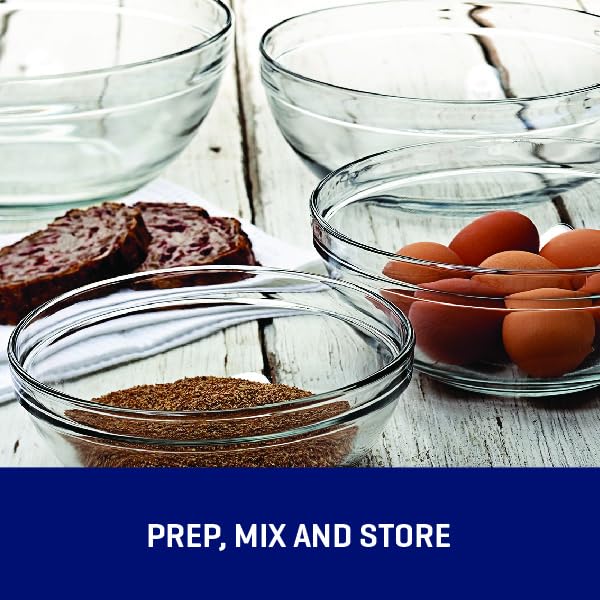 Anchor Hocking 10-Piece Glass Mixing Bowl Set with Nested Serving Bowls
