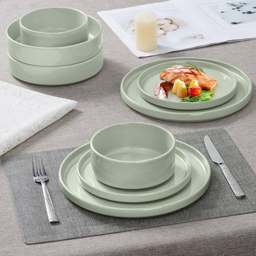 Herogo Stoneware Dinner Plates Set of 6, 10.5" Ceramic Round Plate