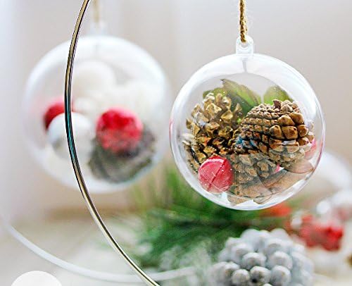Clear Plastic Ball Ornaments - 80mm, Pack of 12 for Holiday Decor