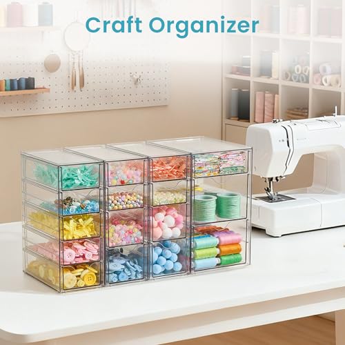 Vtopmart Acrylic Desk Organizer Set with 16 Drawers - Variation B, 4 Pack