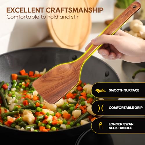 10PCS Wooden Cooking Utensil Set - Teak Wood Kitchen Tools