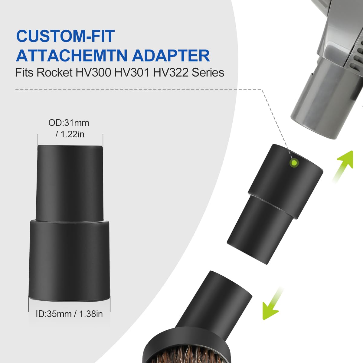 LANMU 1 1/4 Inch(32mm) Vacuum Attachments Compatible with Shark Navigator Lift-Away NV360 NV352 NV356E, NV501 & Rocket HV301 HV322 Vacuum, Accessories Kit with Adapter for Home, Car Interior Cleaning