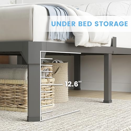 Superay 14 Inch Full Metal Bed Frame with 4 pcs Mattress Stopper