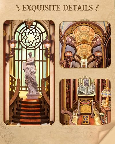 Rolife Library of Wonders Book Nook Kit - Baroque Style 3D Wooden Puzzle for Adults