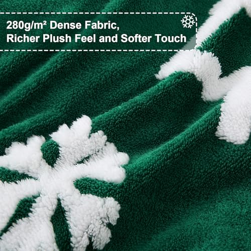 ASPMIZ 3-Piece Christmas Queen Comforter Set Green 90x90 2 Pillowcases