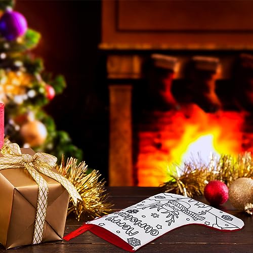 DIY Christmas Stocking Craft Kit with Santa Claus Design - 24 Pieces