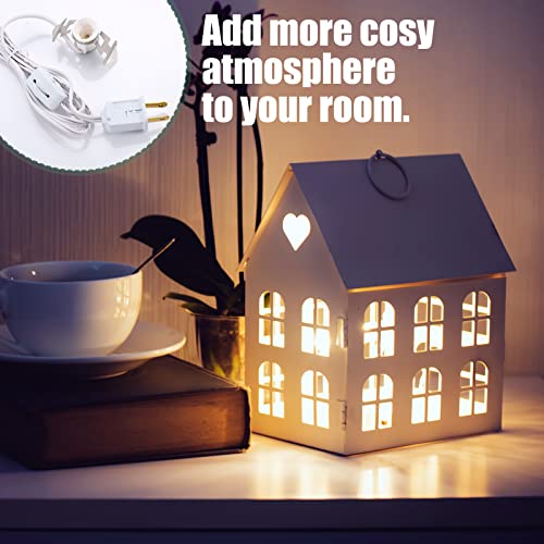 White 6Ft LED Salt Lamp Cord Kit with Bulb - 24 Pack, Easy Installation