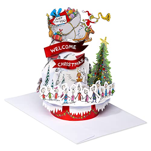 Grinch Pop-Up Christmas Card Display Scene - 3D Dr. Seuss How the Grinch Stole Christmas