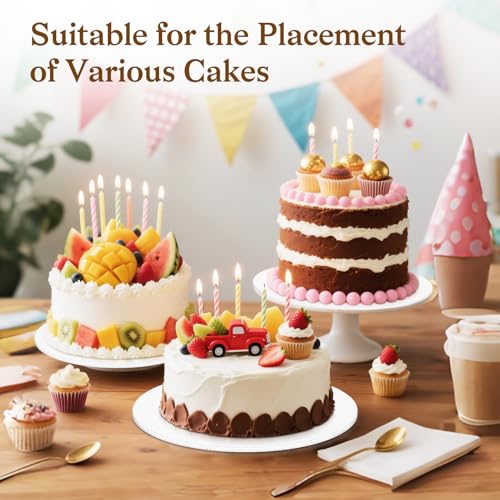 Essenya 10 Inch Cake Boards 12 Pack - Food Grade White Cake Drums for Wedding & Party