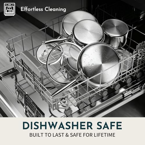 10-Piece Stainless Steel Cookware Set - Induction, Oven Safe to 500°F, Chef Quality Pots & Pans