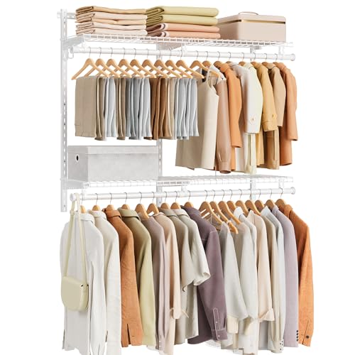 SONGMICS HOME 2-Tier Closet Insert Organizer System for 4-6 ft Wardrobes