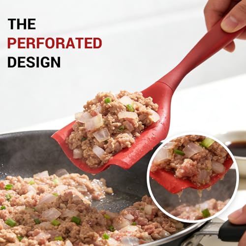 Mincing Spatula Meat Chopper, Hamburger Grinder, Premium Heat Resistant Smasher for Ground Beef, Potato Mix Tool, Meat & Poultry Tenderizers-Aqua