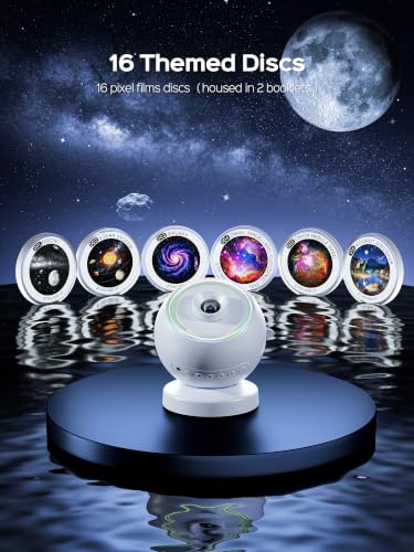 Star Galaxy Projector Night Light with 16 HD Scenes & Remote - White