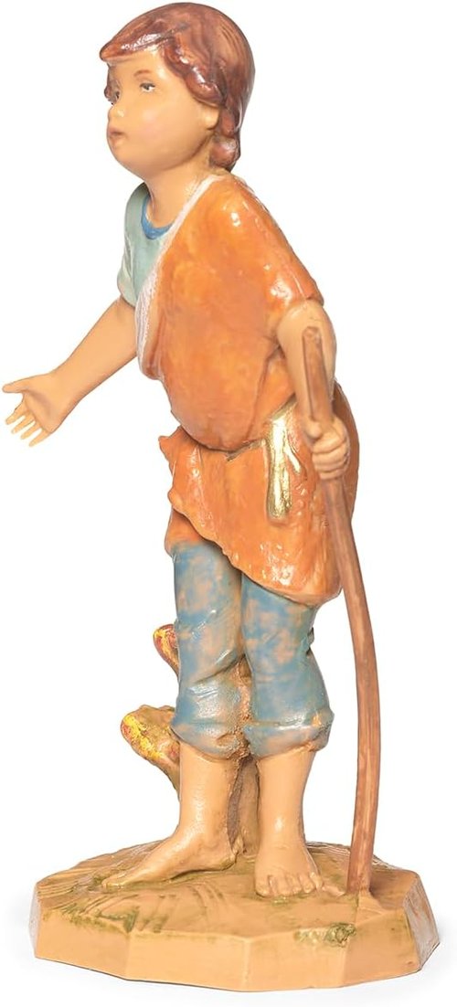 Fontanini by Roman Inc. Zeke The Boy Farmer Nativity Figure - Hand Sculpted & Painted, 5" Collection