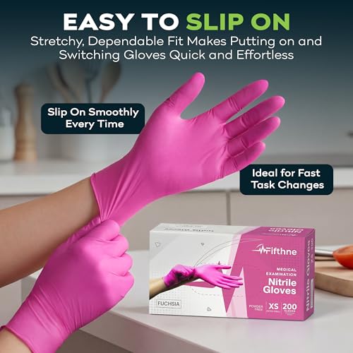 Medium Pink Nitrile Disposable Gloves 3 Mil Medical Exam Powder Free - 1000 Count