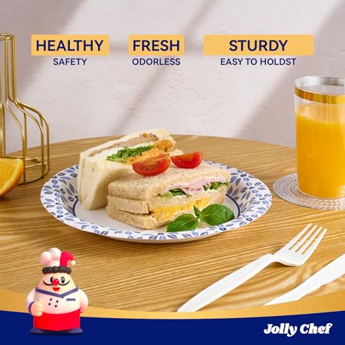 JOLLY CHEF 10 inch Disposable Paper Plates 500 Count