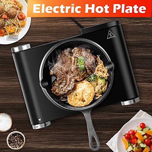 CUSIMAX Black Electric Hot Plate Stove 1500W Portable Single Burner