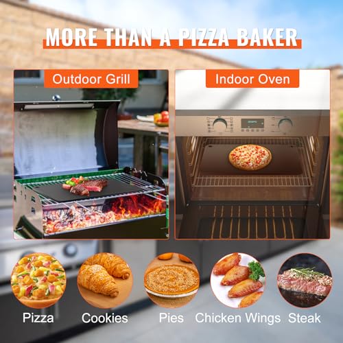 Heavy Duty 20 x 14 Inch Pre-Seasoned Pizza Steel Plate - Black Variation