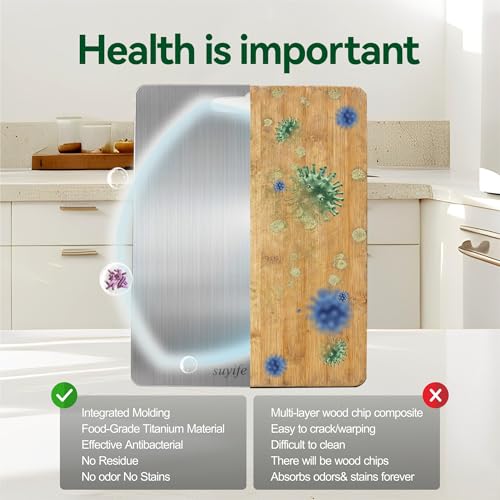 Set of 3 Titanium Cutting Boards - Food-Grade, Reversible & Dishwasher Safe