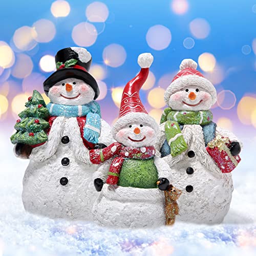 Hodao White 3PCS Christmas Snowman Family Decoration Figurines
