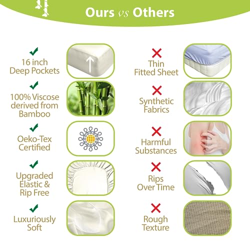 BAMPURE 100% Rayon from Bamboo Sheets King Size - 4pc Cooling
