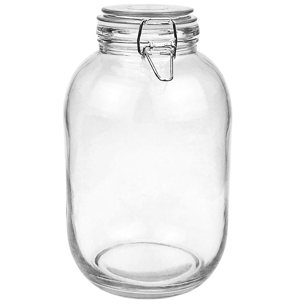 Folinstall Gallon Glass Jar with Airtight Lid - Large Mason Jar for Pickled Eggs, Kombucha, Limoncello, Sun Tea (Extra Gasket)