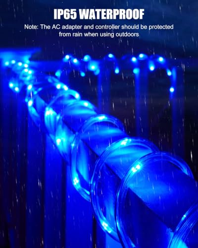 Minetom 66ft Connectable RGB Outdoor Rope Lights - 200 LED, 18 Colors, Remote Control