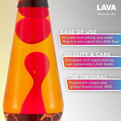 14.5-Inch Classic Lava® Lamp - Red Wax & Orange Liquid Motion Night Light