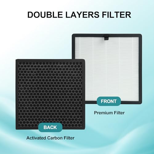 XBWW 4 Pack Replacement Air Filters Compatible with AMEIFU, VEWIOR, Tailulu Purifiers - 3-in-1 Activated Carbon & Pre-Filter, Standard Version