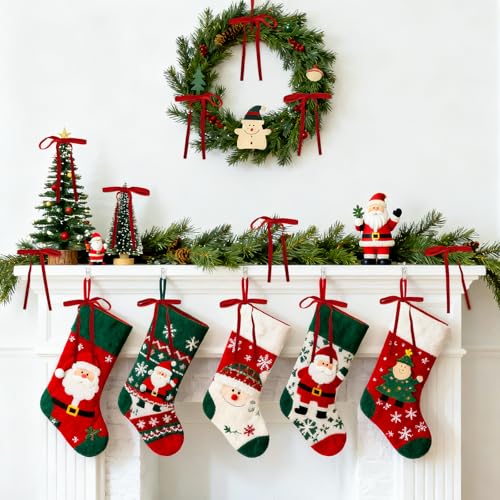 KINGLAKE 24 Pcs Red Velvet Bows 3/8'' for Christmas Tree — 5 x 7'' Velvet Decorations
