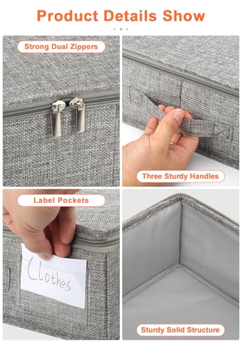 Punemi 5 Inch Low Profile Under Bed Storage Bin - Grey 2 Pack