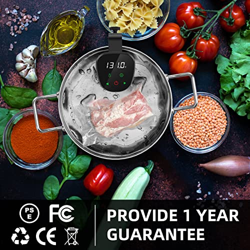 Rocyis Sous Vide Cooker Kit Black 1000W with Lid & Recipes - Precise Temperature