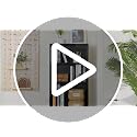 Black Modern Bookshelf with Doors - 6-Tier 71-Inch Tall Bookcase Storage Cabinet for Home Office