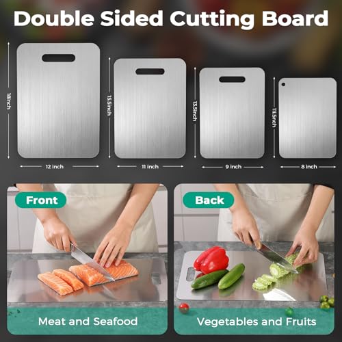 Xanthic Titanium Cutting Board - Food Grade, Dishwasher Safe, Heavy Duty for Meat & Fruits