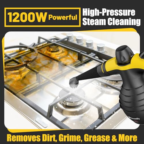 Pressurized Handheld Steam Cleaner with 10 Accessories for Home & Car Cleaning