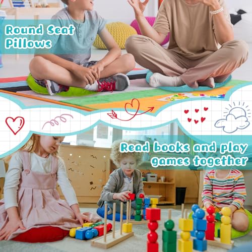 Set of 48 Round Floor Cushions 15.7 Inch Soft Seating Pillows for Home & Classroom