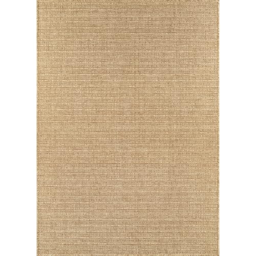 Washable Easy Jute Rug 5x7 Indoor Outdoor Striped Fiber Area Boho