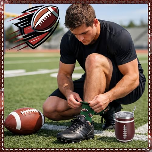 Football Gift Set with 12oz Tumblers & Sport Socks - Football Variation