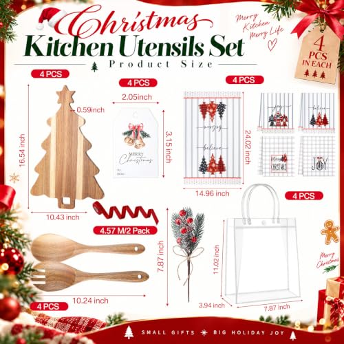 Acellegic 30 Pcs Christmas Kitchen Gift Set with Cutting Boards & Utensils, Cute Holiday Decor
