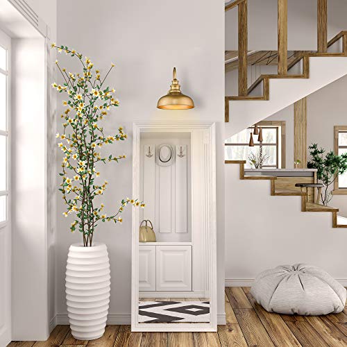 Modern Farmhouse Wall Light Fixture - Hand-Painted Gold Finish, 11 Inch Indoor Barn Light