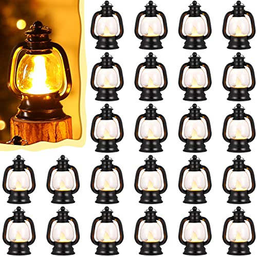 Ferraycle 24 Pcs Mini Black Lanterns 4 Inch LED Candle Lanterns, Table Centerpieces