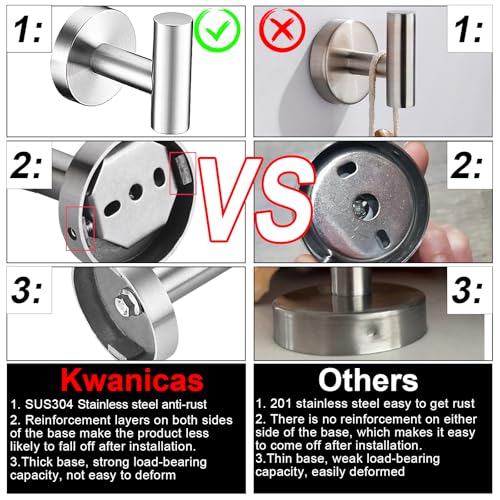 24-Inch Brushed Nickel Bathroom Hardware Set - Towel Bar, Ring & Hooks, Heavy Duty SUS304 Stainless Steel