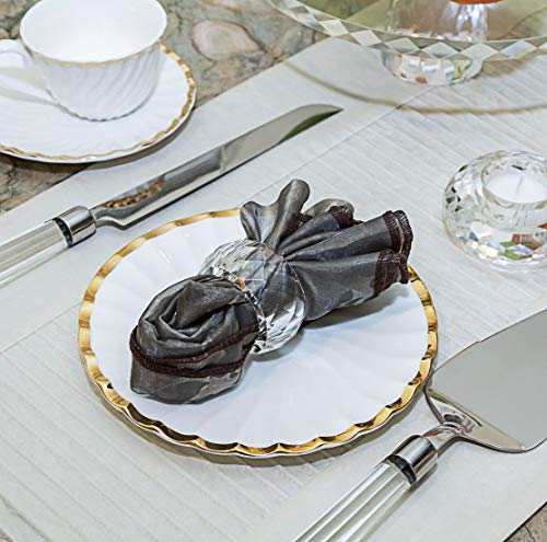 Crystal Napkin Ring Holders - 2 Inch Set of 12, Table Party Wedding