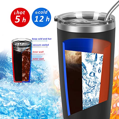Cosictic Veteran's Day Gift for Men - 20oz Black Travel Tumbler for Veterans