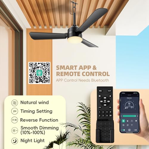 PBLALA Ceiling Fans with Lights,36.5" Plug in Fan Light,Gazebo