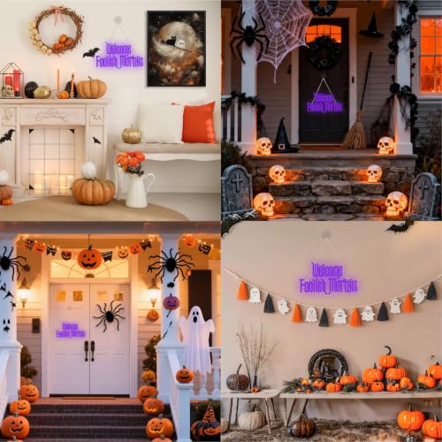 Welcome Foolish Mortals Neon Sign, Halloween Light Spooky Gothic