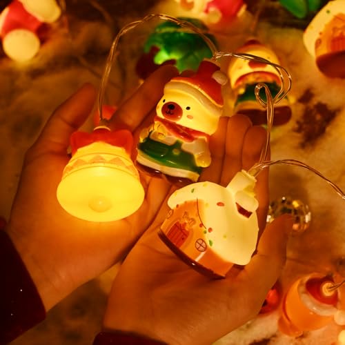 LOLStar Christmas String Lights Decorations, 9.8FT 20 LED Christmas Fairy Lights, Battery Operated (Not Included) with Timer Function and 8 Flashing Modes, Cute Window Lights 2025 Home Indoor Decor