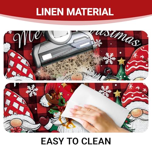 Livcoz Gnome Truck Christmas Kitchen Rugs Set of 2 - Holiday Non-Slip Decor